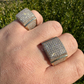 14K Yellow Gold Square Micropave Hip Hop Ring  customdiamjewel   