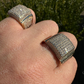 14K Yellow Gold Square Micropave Hip Hop Ring  customdiamjewel   
