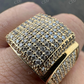 14K Yellow Gold Square Micropave Hip Hop Ring  customdiamjewel   