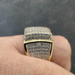 14K Yellow Gold Square Micropave Hip Hop Ring  customdiamjewel   