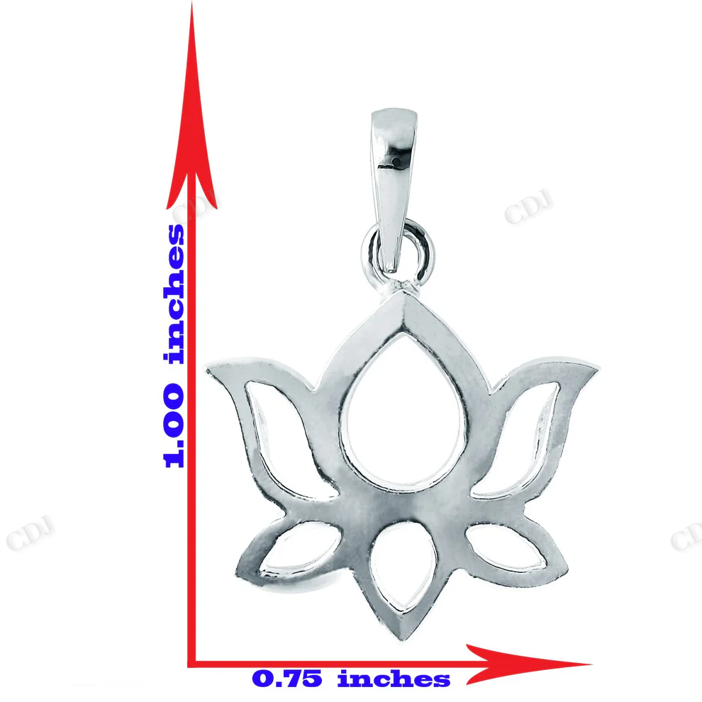Solid Sterling Silver Lotus Style Pendant hip hop jewelry CustomDiamJewel