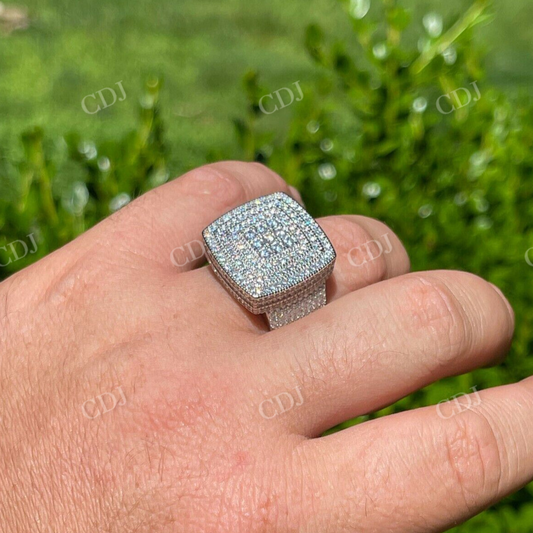 Round Cut Diamond Large Iced Out Hip Hop Ring  customdiamjewel   