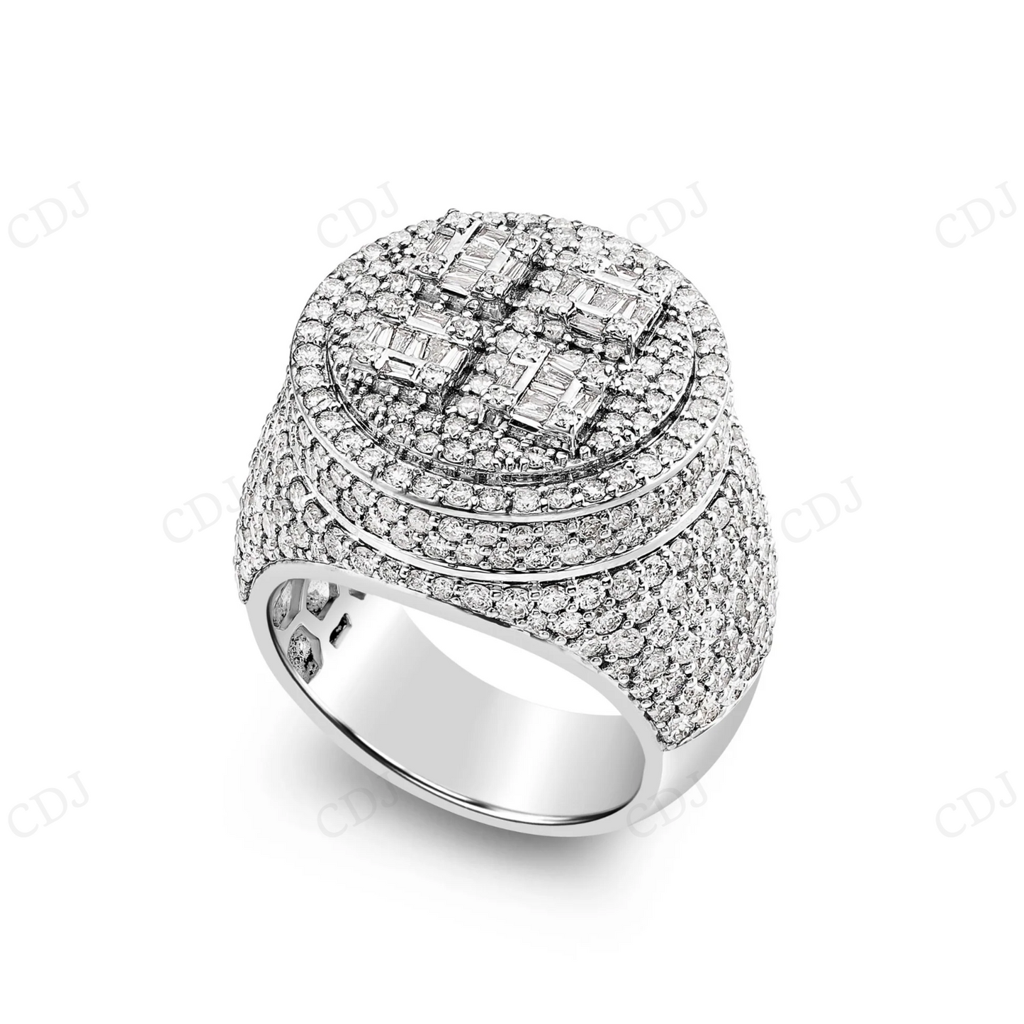 925 Silver Iced Out Moissanite Diamond Champion Round Ring hip hop jewelry CustomDiamJewel