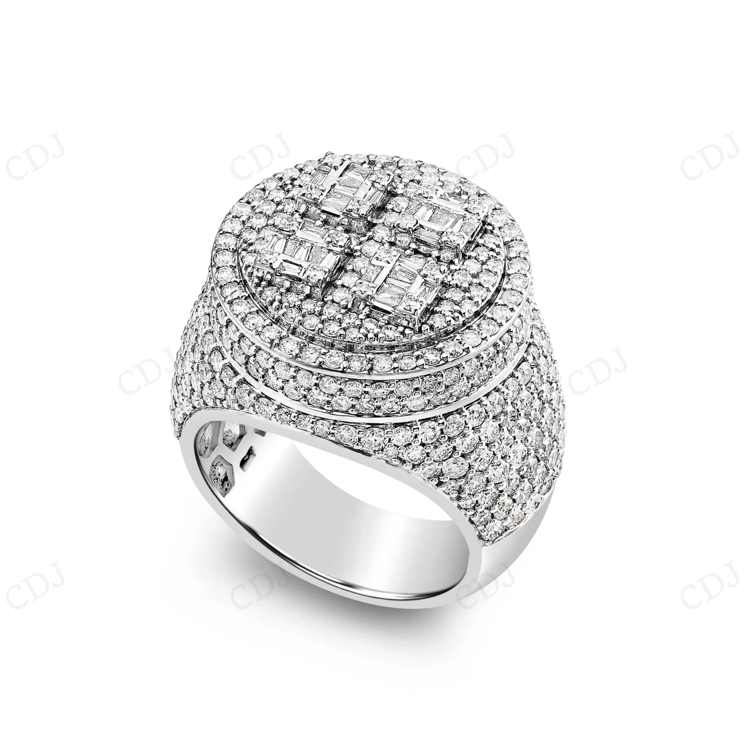 925 Silver Iced Out Moissanite Diamond Champion Round Ring hip hop jewelry CustomDiamJewel