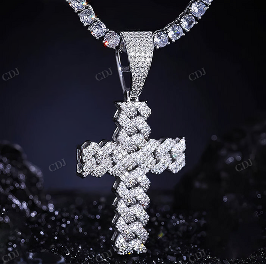 Hip Hop Iced Out Unique Design Cross Pendant hip hop jewelry CustomDiamJewel