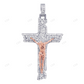 2.7 Inch Lab Grown Jesus on Cross Two Tone Gold Pendant Hip Hop Pendent CustomDiamJewel