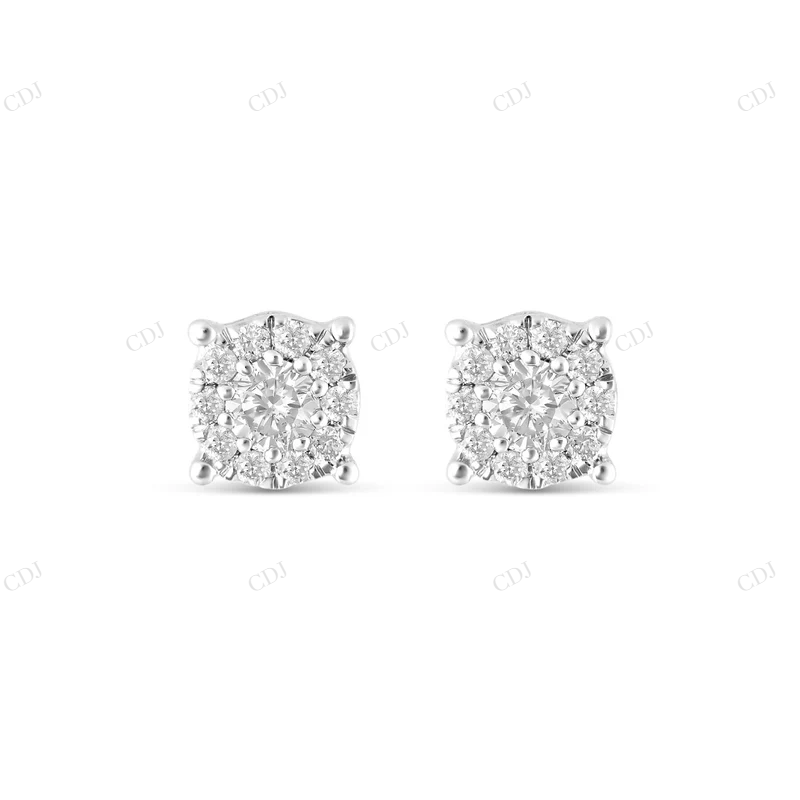 0.20 CTW Moissanite Diamond Cluster Stud Earrings Stud earrings CustomDiamJewel