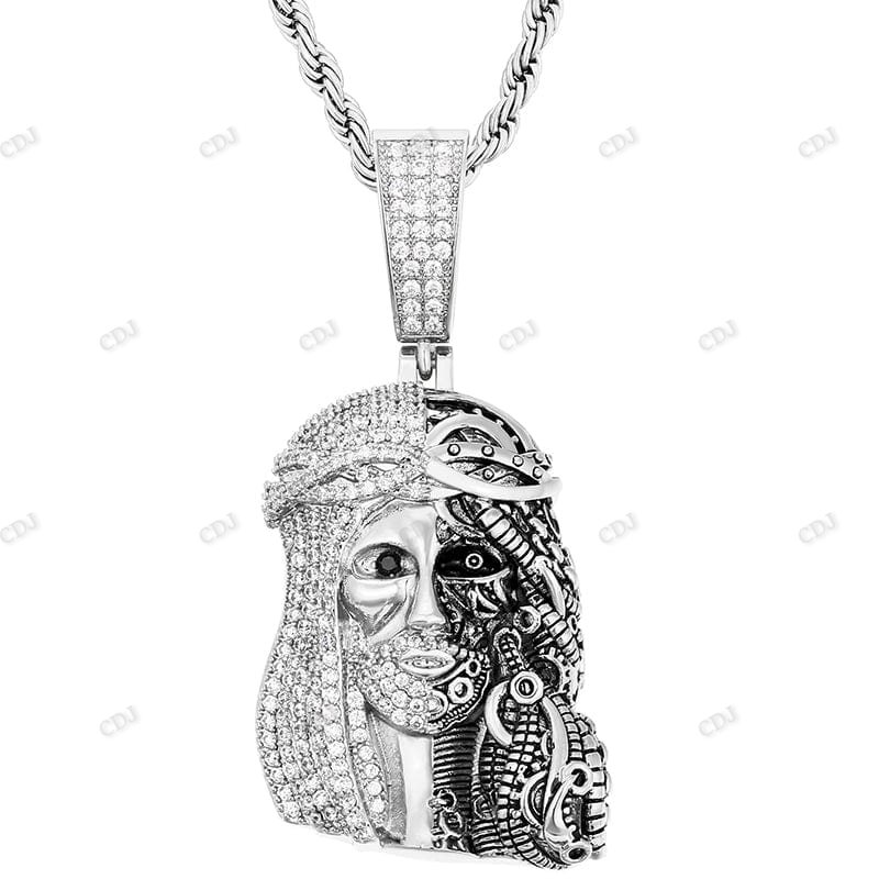 Hip Hop Gold Plated Sterling Silver Jesus Pendant hip hop jewelry CustomDiamJewel