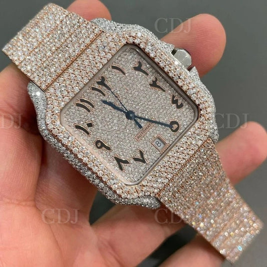 Cartier Bust Down VVS Moissanite Watch For Men customdiamjewel