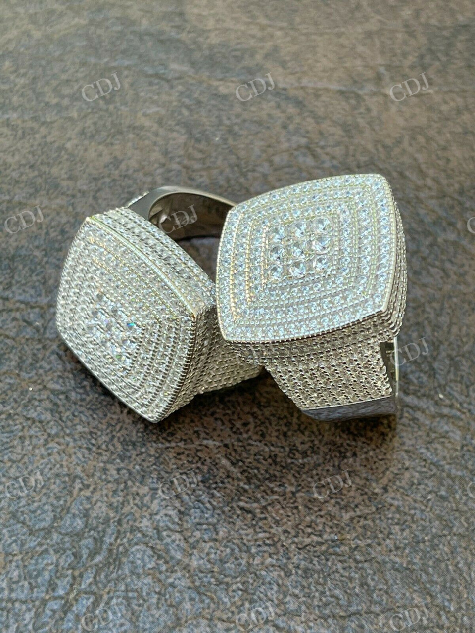Round Cut Diamond Large Iced Out Hip Hop Ring  customdiamjewel   