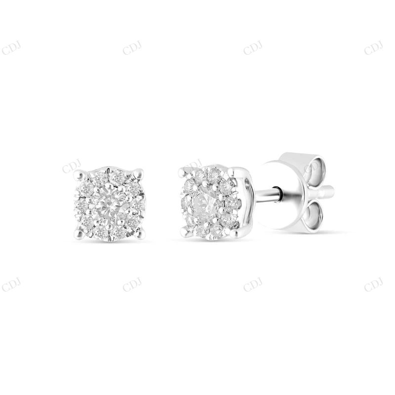 0.20 CTW Moissanite Diamond Cluster Stud Earrings Stud earrings CustomDiamJewel