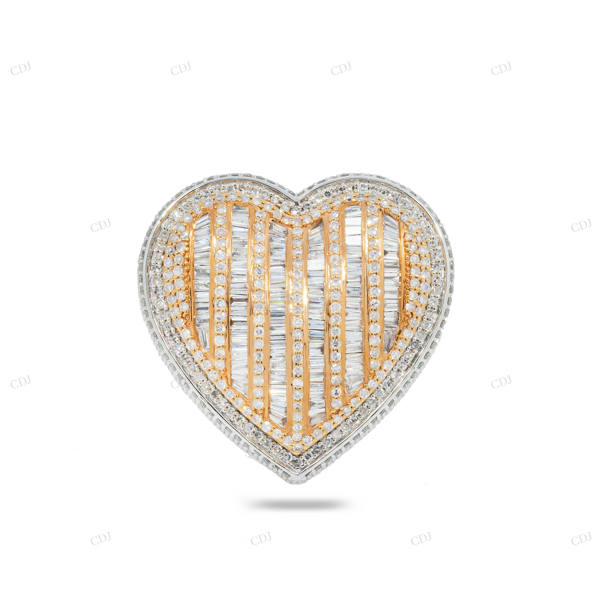 4.16 CTW Two Tone Diamond Heart Ring hip hop ring customdiamjewel
