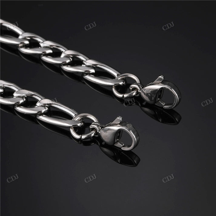 3-9MM Plain Gold Figaro Chain hip hop jewelry CustomDiamJewel
