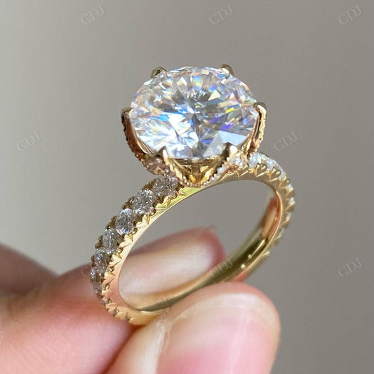 Tulip Set Lab Grown Diamond Engagement Ring customdiamjewel