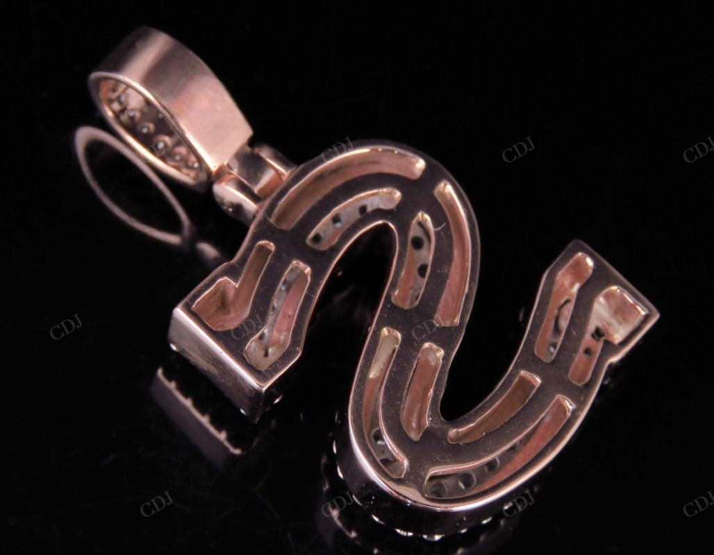1.5" 2 CTW 18K Solid Gold Real Diamond Custom Initial 'S' Letter Pendant CustomDiamJewel