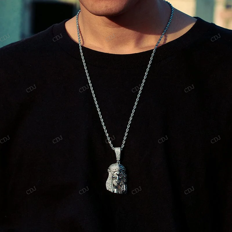Hip Hop Gold Plated Sterling Silver Jesus Pendant hip hop jewelry CustomDiamJewel