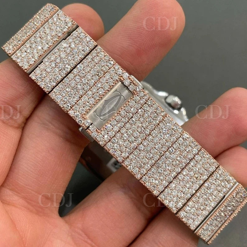 Cartier Hip Hop Wrist Watch Natural Diamond Studded Luxurious Materials Men's Party Watch 24 To 28 Carat (Approx.)