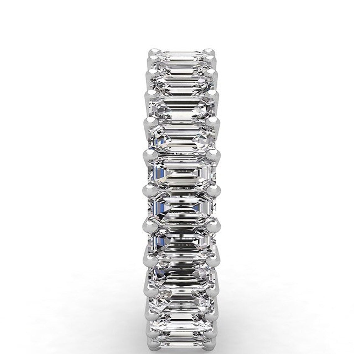 Emerald Cut Full Eternity Wedding Band  customdiamjewel   