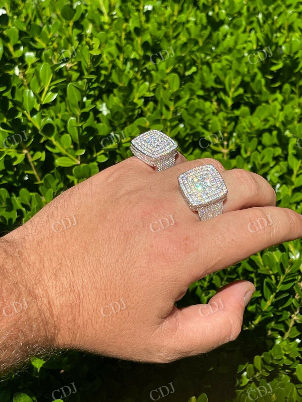 Round Cut Diamond Large Iced Out Hip Hop Ring  customdiamjewel   