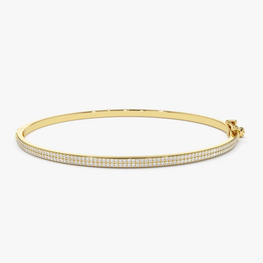 0.70CTW Moissanite Pave Diamond Bracelet  customdiamjewel Sterling Silver Yellow Gold VVS-EF