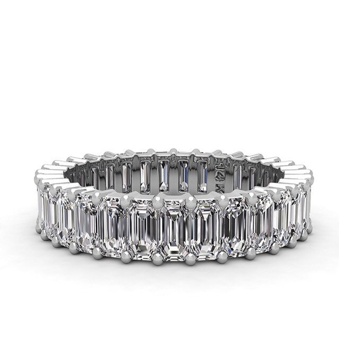 Emerald Cut Full Eternity Wedding Band  customdiamjewel   