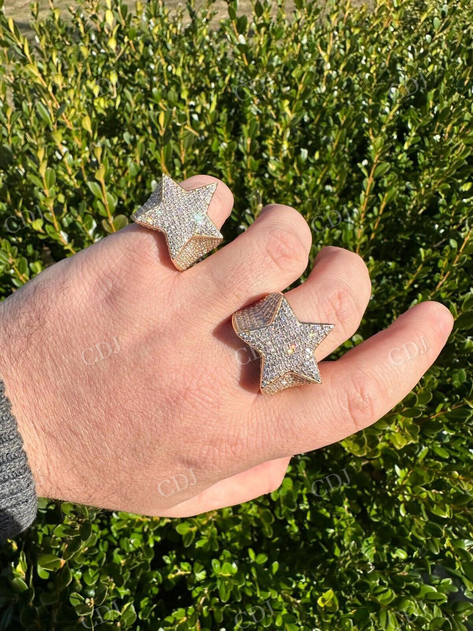Customized Diamond Hip Hop Star Ring  customdiamjewel   