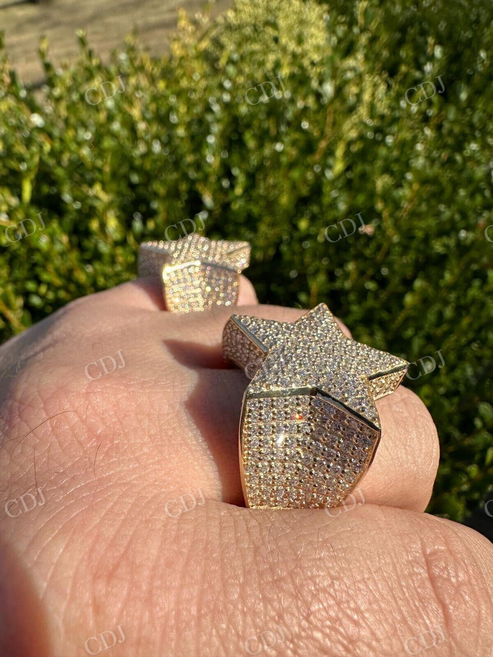 Customized Diamond Hip Hop Star Ring  customdiamjewel   
