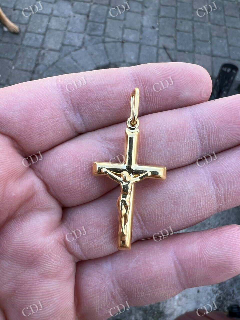 10K Hip Hop Jesus on Cross Crucifix Pendant  customdiamjewel   