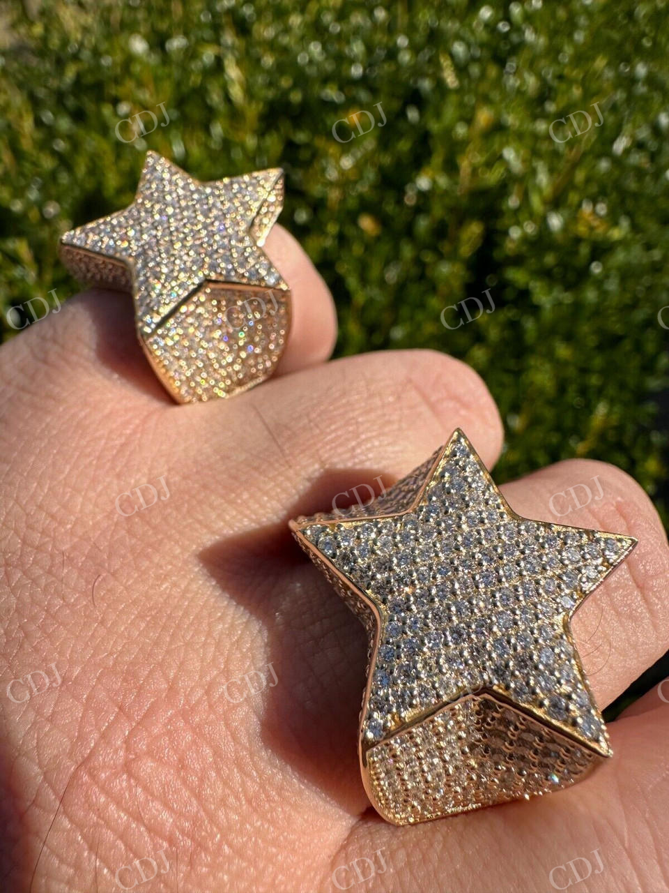 Customized Diamond Hip Hop Star Ring  customdiamjewel   