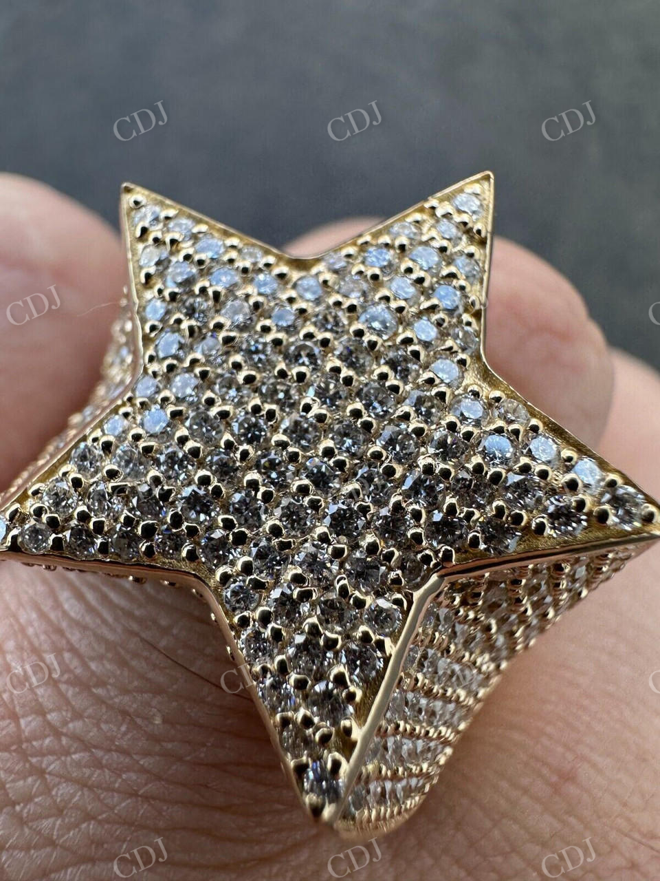 Customized Diamond Hip Hop Star Ring  customdiamjewel   