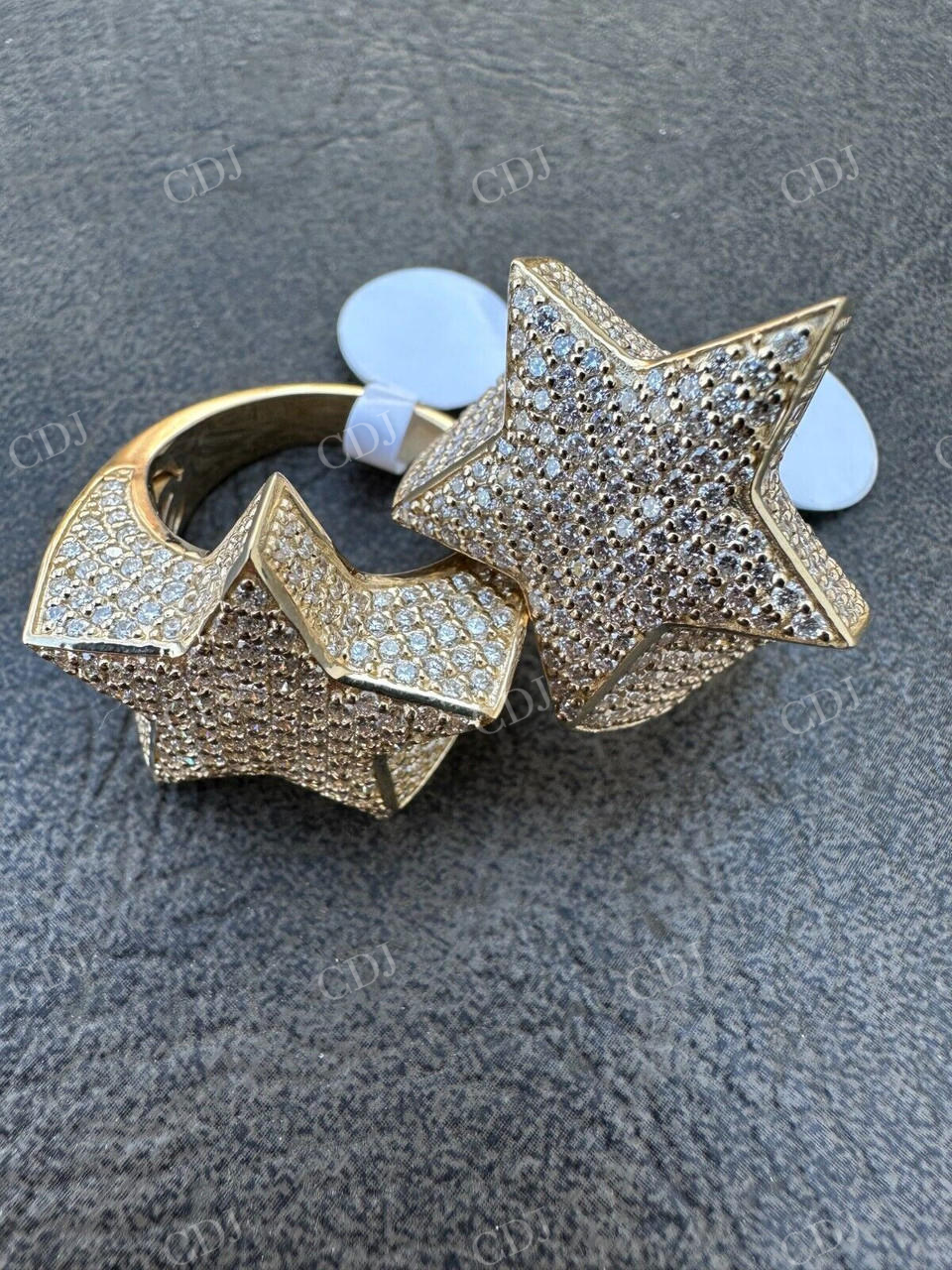 Customized Diamond Hip Hop Star Ring  customdiamjewel   