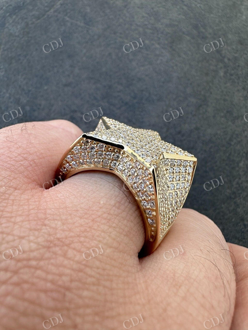 Customized Diamond Hip Hop Star Ring  customdiamjewel   