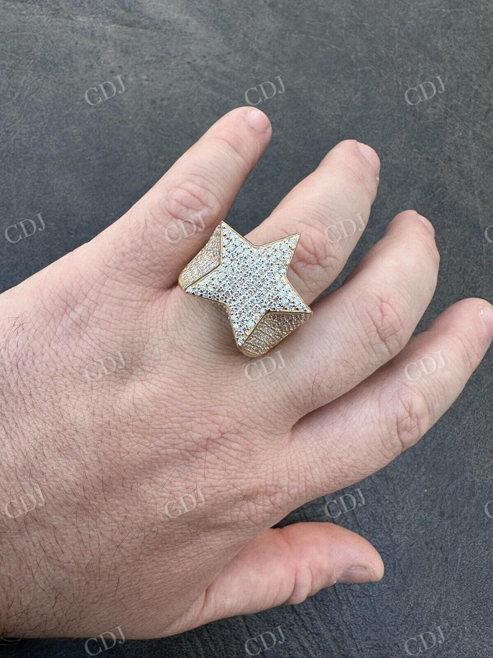 Customized Diamond Hip Hop Star Ring  customdiamjewel   