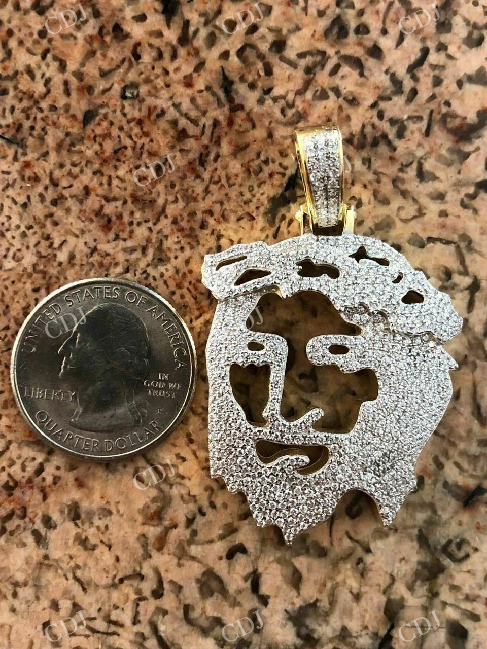 925 Silver Ghost Cut Out Jesus Pendant  customdiamjewel   