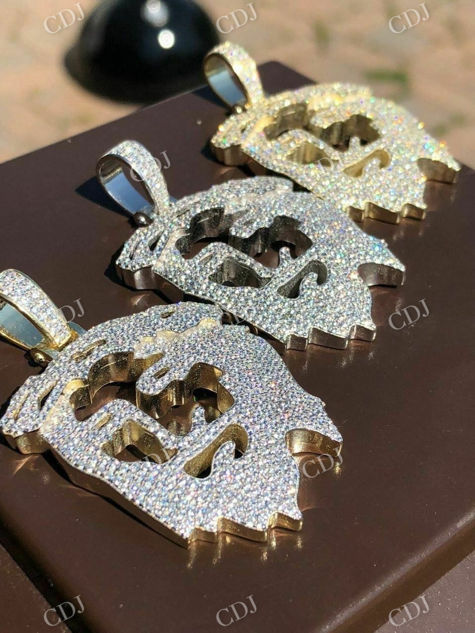 925 Silver Ghost Cut Out Jesus Pendant  customdiamjewel   