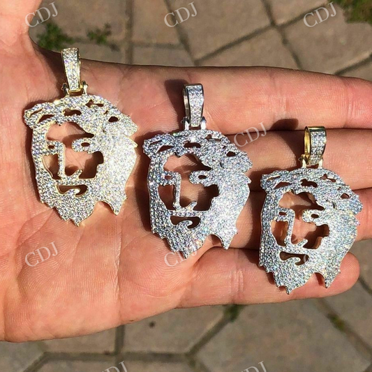 925 Silver Ghost Cut Out Jesus Pendant  customdiamjewel   