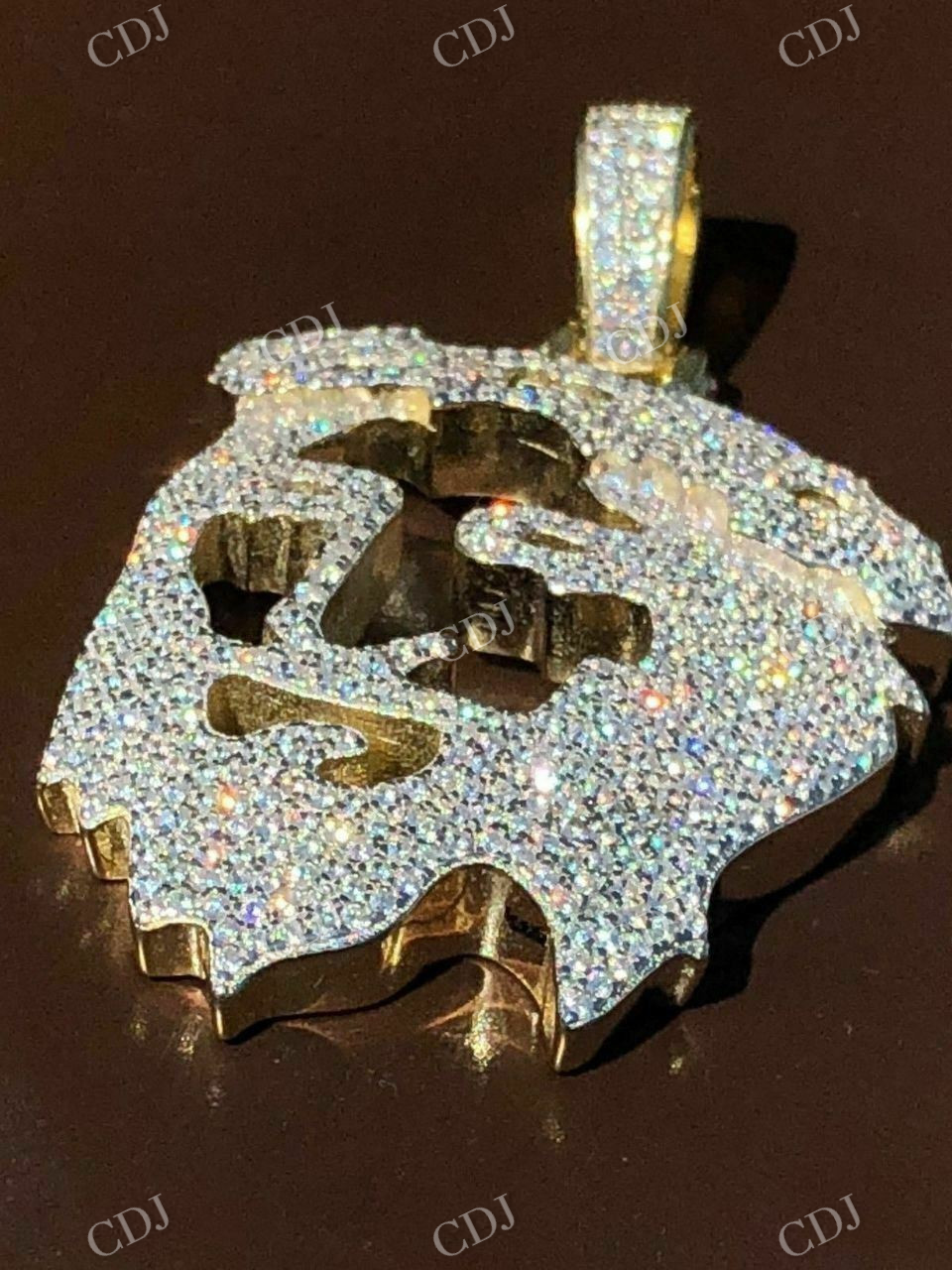 925 Silver Ghost Cut Out Jesus Pendant  customdiamjewel   