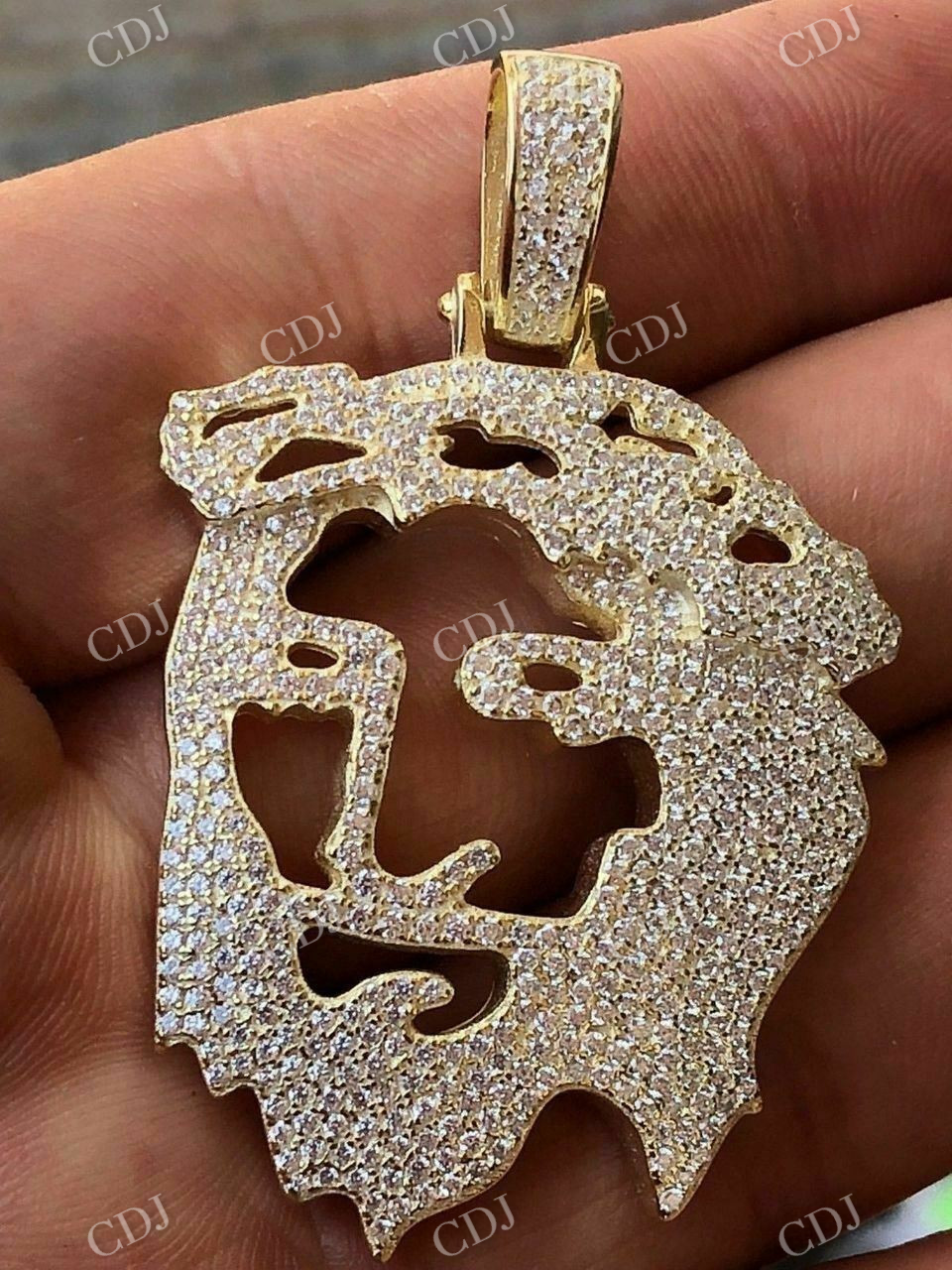 925 Silver Ghost Cut Out Jesus Pendant  customdiamjewel   