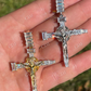 925 Silver Baguette Diamond Jesus Cross Pendant  customdiamjewel   