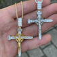 925 Silver Baguette Diamond Jesus Cross Pendant  customdiamjewel   