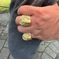 18K Solid Gold Hip Hop Diamond Skull Ring For Men's  customdiamjewel   