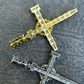925 Silver Baguette Diamond Jesus Cross Pendant  customdiamjewel   