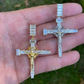 925 Silver Baguette Diamond Jesus Cross Pendant  customdiamjewel   