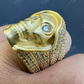 18K Solid Gold Hip Hop Diamond Skull Ring For Men's  customdiamjewel   