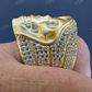 18K Solid Gold Hip Hop Diamond Skull Ring For Men's  customdiamjewel   