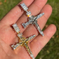 925 Silver Baguette Diamond Jesus Cross Pendant  customdiamjewel   