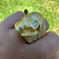18K Solid Gold Hip Hop Diamond Skull Ring For Men's  customdiamjewel   