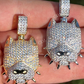 Natural Colorless Diamond Pitbull Dog Pendant  customdiamjewel   