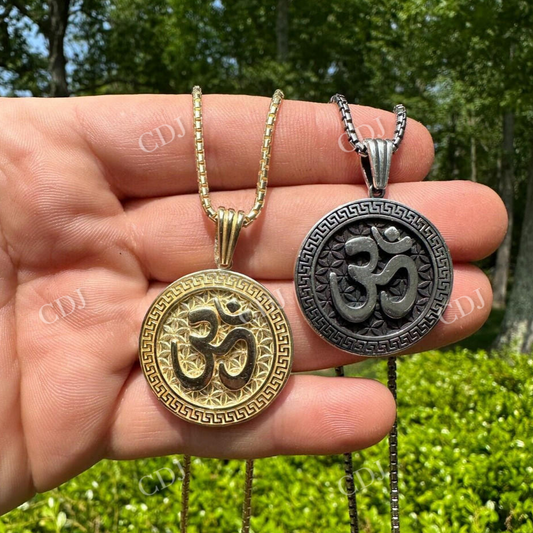 14k Gold Hindu Om Medallion Pendant  customdiamjewel   