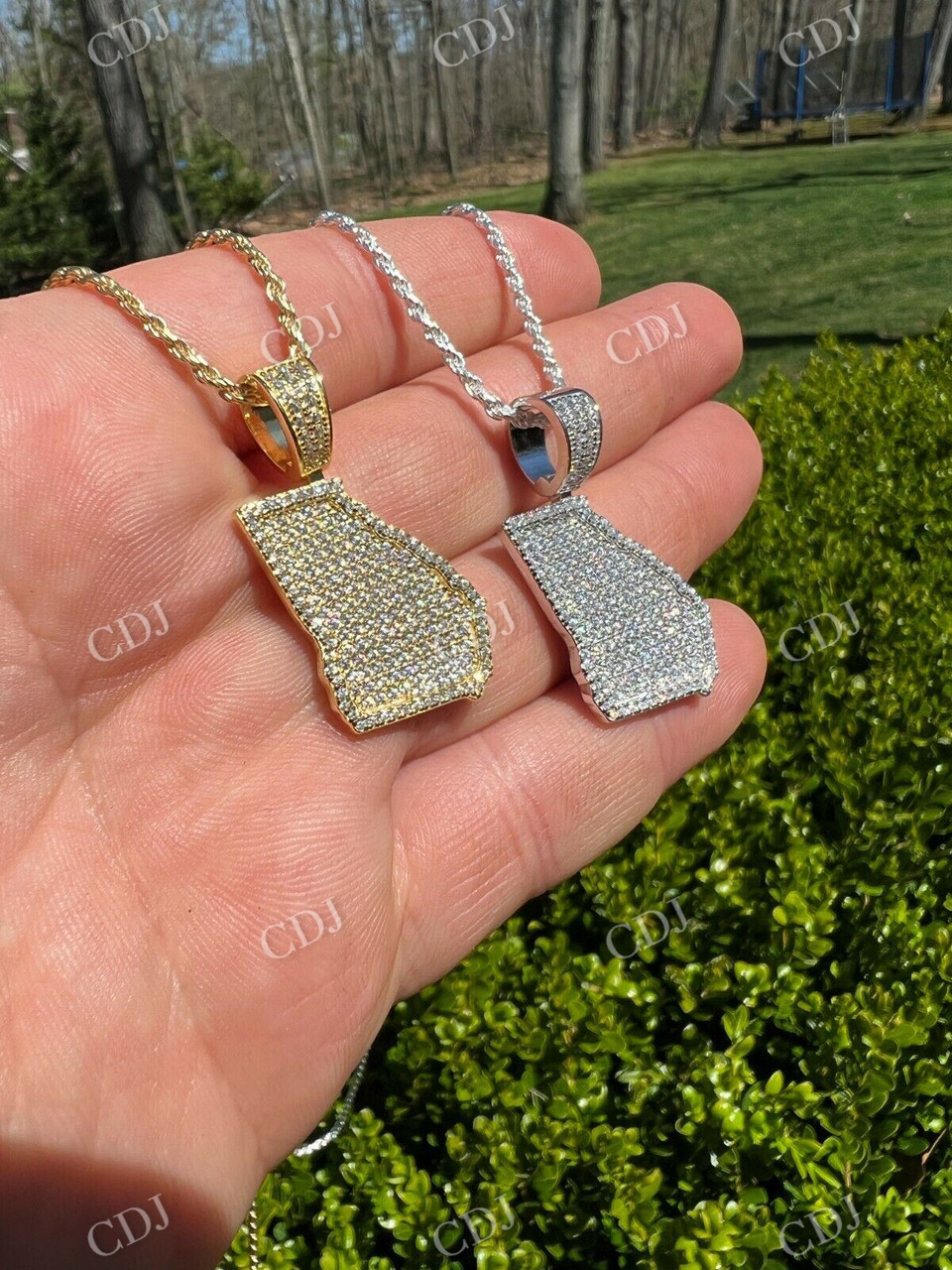 Natural Diamond Georgia Shape Atlanta Pendant  customdiamjewel   